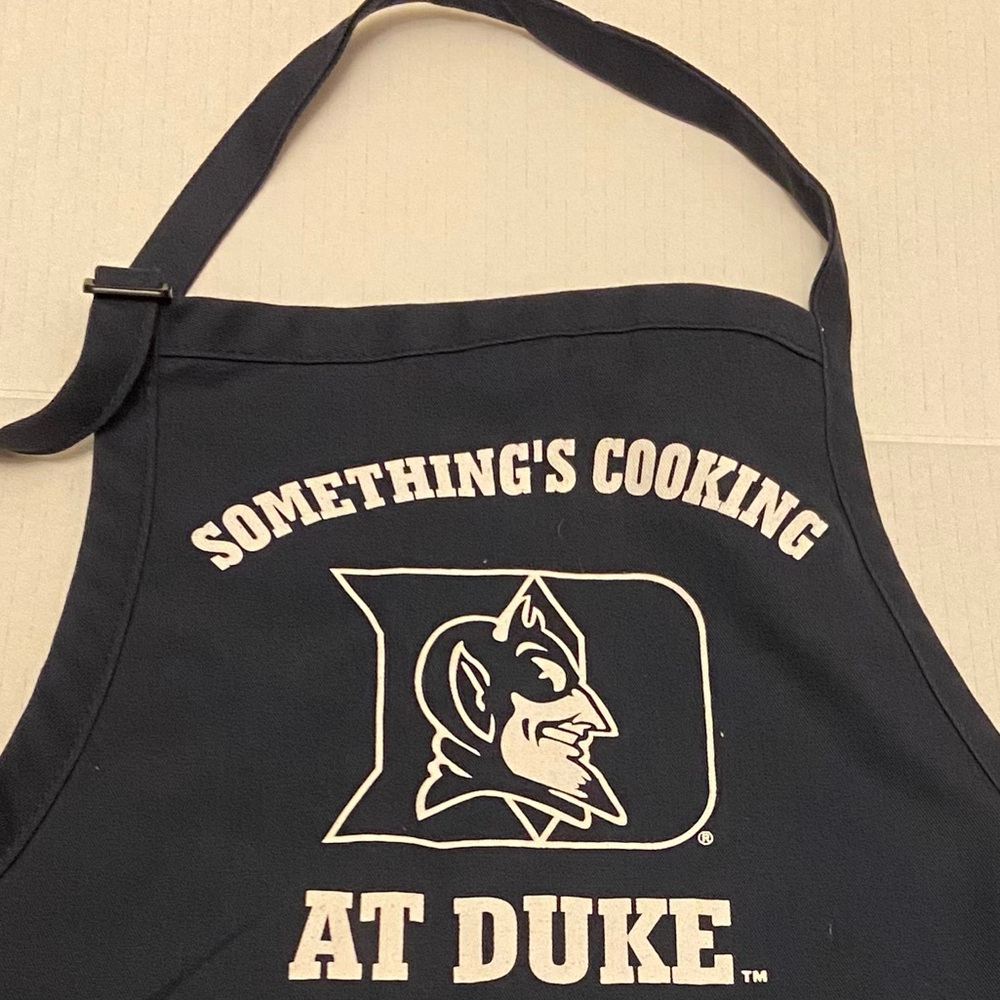 Duke University Blue Devils Emblem Something’s Cooking At Duke Blue Grill Apron. - Picture 2 of 6
